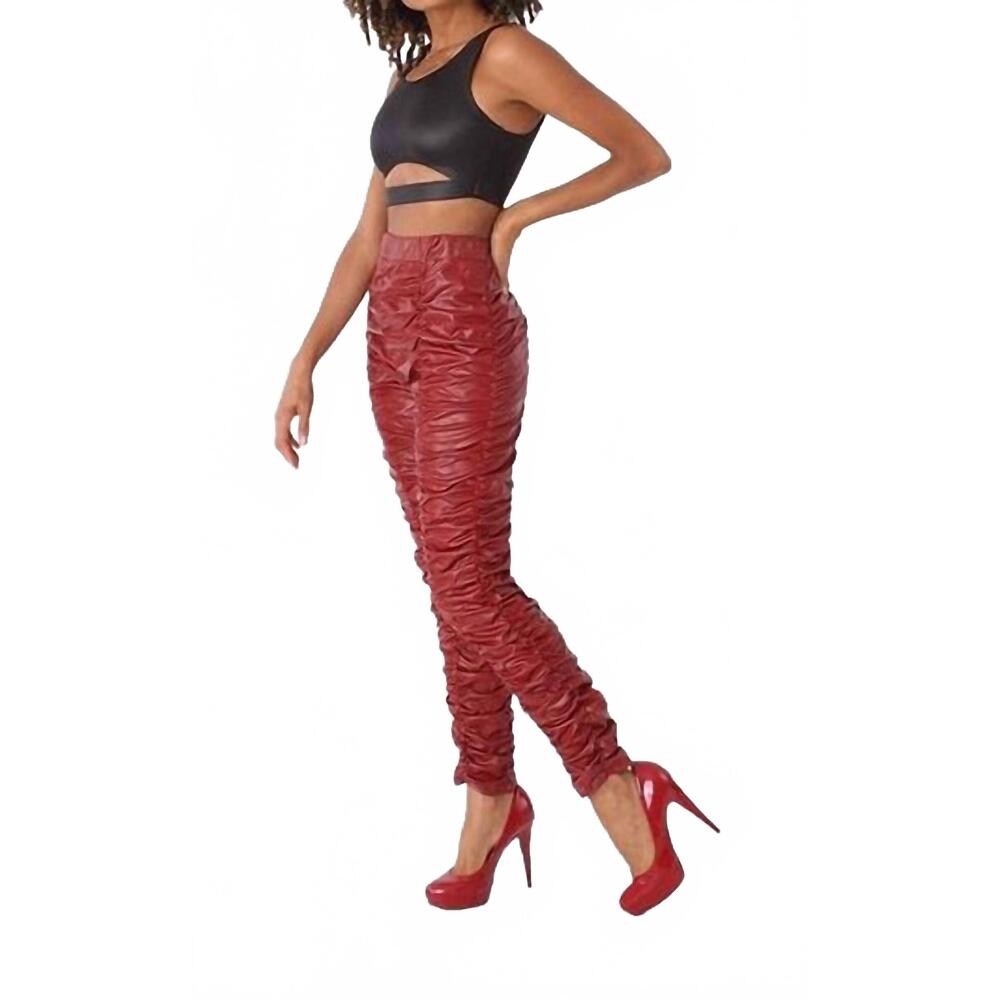 NEW FOR HER bold femme pants in burgundy